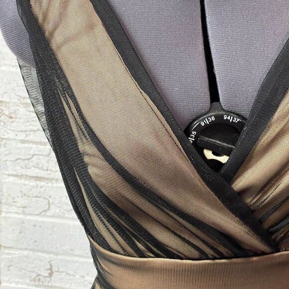 Newport News Cocktail Black V Neck Dress 4 - Picture 3 of 10